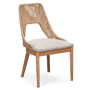 Dannon - Wood Side Chair (FSC 100% White Oak + Rope + Metal)