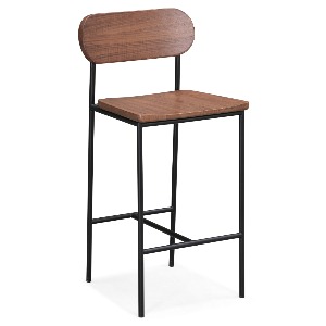 Dean - Wood Saddle Counter Stool (RUB + Metal)